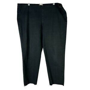 Eileen Fisher Womens Black Elastic Waist Pants XL Cotton Blend